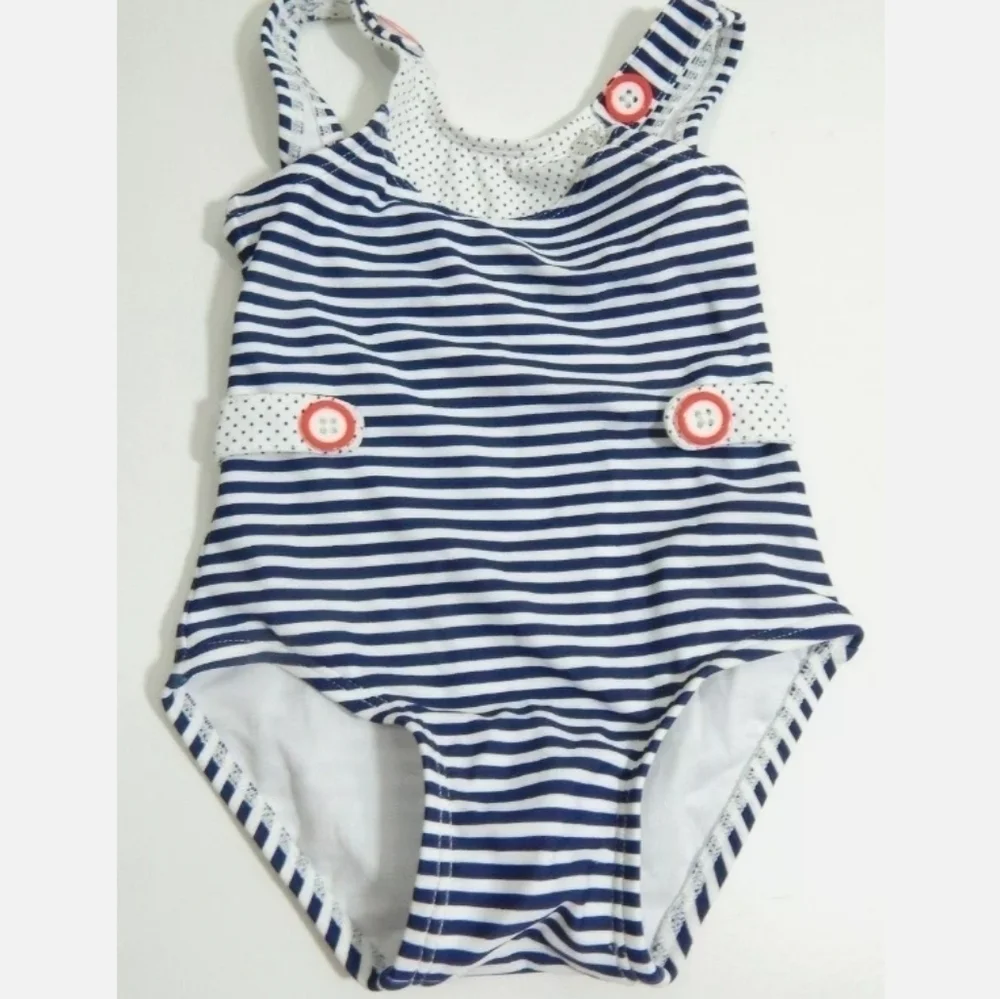 Janie and Jack Striped Polka Dot Swimsuit